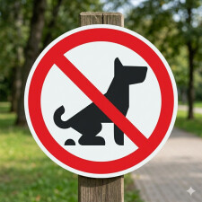 Hundekot verboten Schild rund – 3 mm Alu-Verbund...