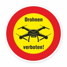 Drohnen verboten Schild rund – 3 mm Alu-Verbund...