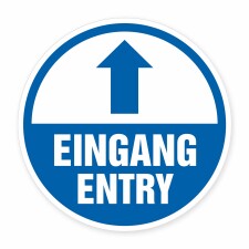 Eingang / Entry Schild rund – Pfeil geradeaus...