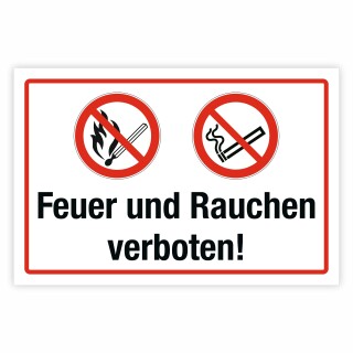 Verbotsschild Feuer und Rauchen verboten!