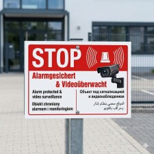 Das Bild zeigt ein Schild mit der Aufschrift STOP in...