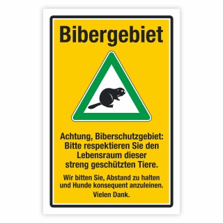 Bibergebiet Schild