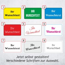 Individuelles Schild (neuer Konfigurator) – Wunschtext, Farbe, Logos & Schrift selbst gestalten, 3 mm Alu-Verbund 600 x 400 mm
