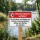 Das Bild zeigt ein Schild mit der Aufschrift Wasserentnahme verboten! in großen, roten Buchstaben auf weißem Hintergrund. Es befindet sich an einem Gewässer und weist darauf hin, dass das Entnehmen von Wasser aus Flüssen, Seen, Bächen, Gräben und Teichen nicht erlaubt ist.