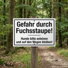 Das Bild zeigt ein weißes Schild, das auf einer...