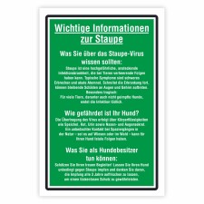 Standardschild Wichtige Informationen zur Staupe