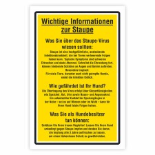 Standardschild Wichtige Informationen zur Staupe
