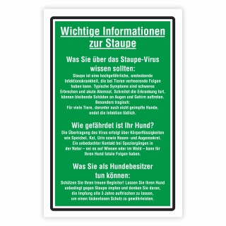 Standardschild Wichtige Informationen zur Staupe