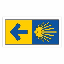 Wegweiser Pilgerzeichen Jakobsweg Wegweiser mit Sonne...