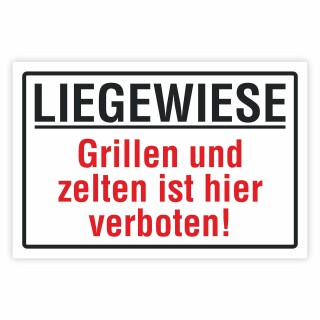 Verbotsschild Grillen und Zelten
