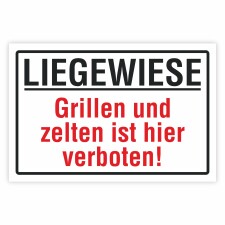 Verbotsschild Grillen und Zelten