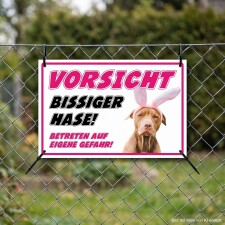 Das Bild zeigt ein humorvolles Warnschild mit der...