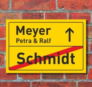 Heirat, Hochzeit, Polterabend, Ortsschild, Geschenk, Hausschild