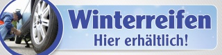 PVC-Werbebanner "Winterreifen hier erhältlich" 400x100 cm mit Ösen Motiv 2