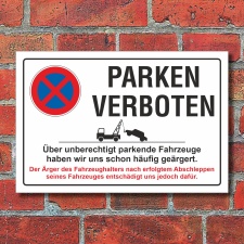 Schild Parkverbot, Halteverbot, Ausfahrt, ärgern, 3...