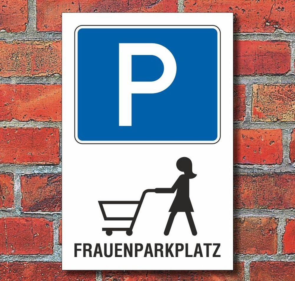 3 mm Alu-Verbund Schild Parken Frauenparkplatz Parkplatz 