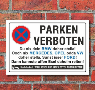 Parken Verboten-Schild Aus Aluminium – 25x35 Cm, Reflektierend, Mit 70 Cm Pfosten, UV- & Wasserfest