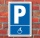 Schild Parken, Parkplatz, Behindertenparkplatz Symbol, 3 mm Alu-Verbund