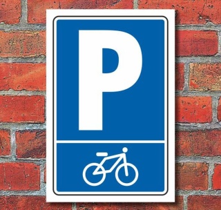 Schild Parken, Parkplatz, Fahrrad Symbol, 3 mm Alu-Verbund