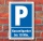 Schild Parken, Parkplatz, Kurzzeitparker bis 10 min, 3 mm Alu-Verbund 300 x 200 mm