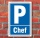 Schild Parken, Parkplatz, Chef, 3 mm Alu-Verbund 300 x 200 mm
