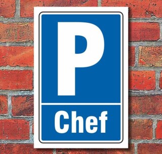 Schild Parken, Parkplatz, Chef, 3 mm Alu-Verbund 450 x 300 mm